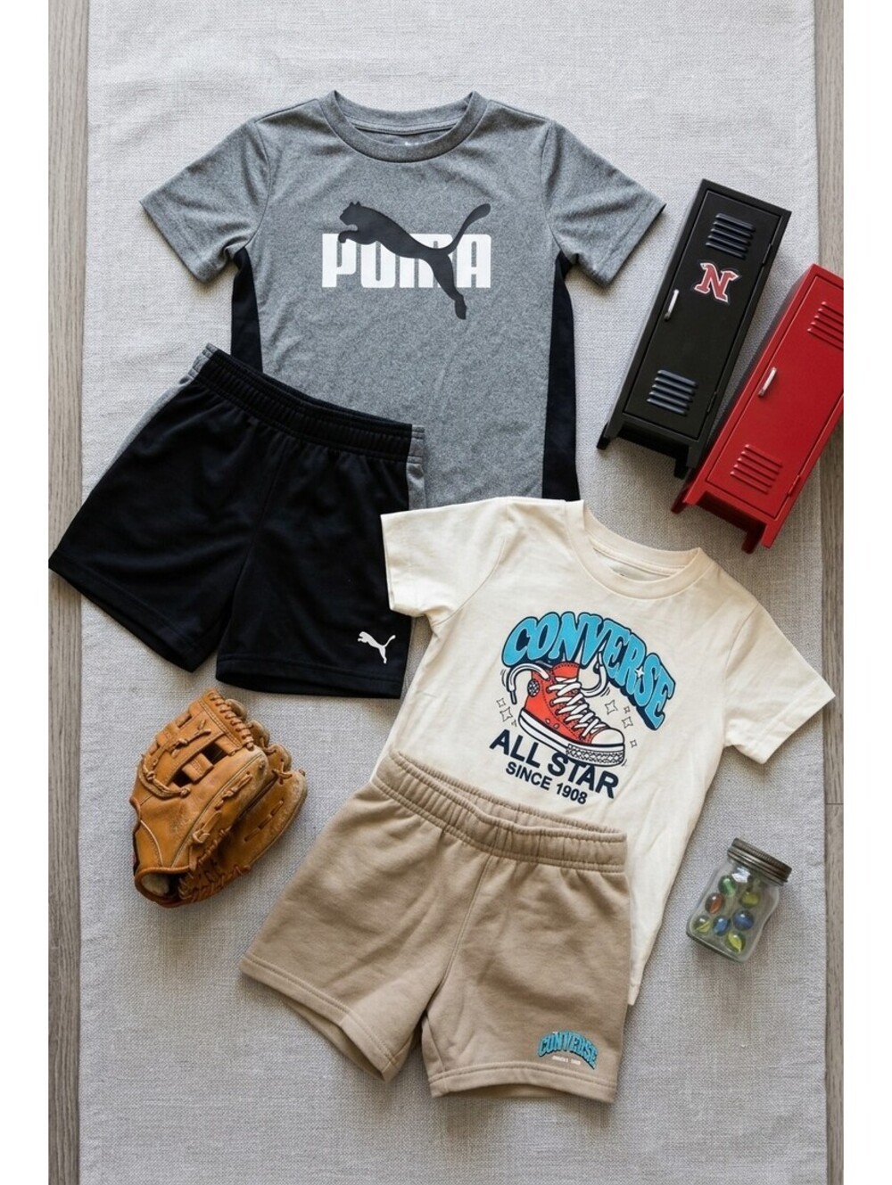 Puma & Converse All Star Toddler Boys 2-Piece Outfit Lot 4T Sporty Set Like New